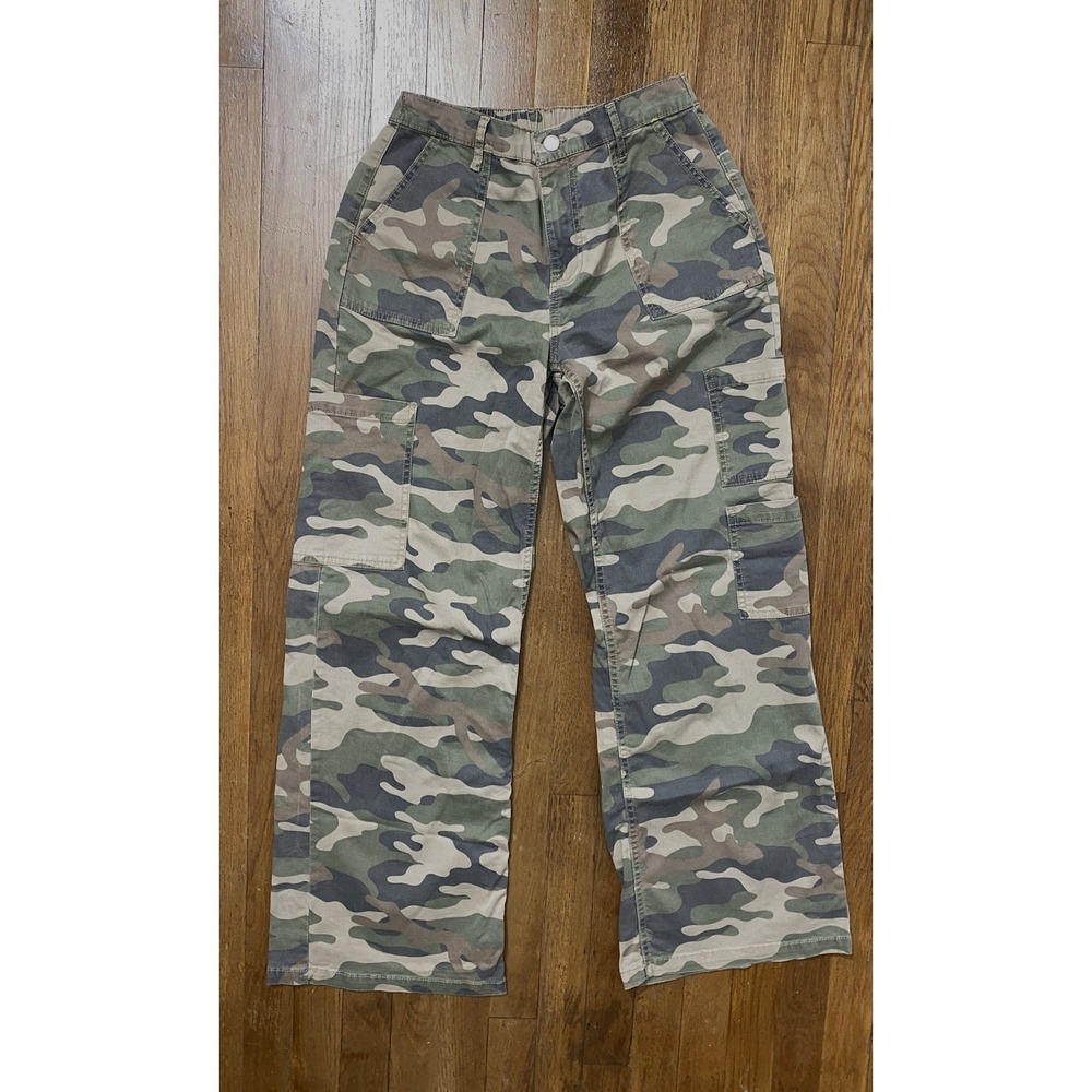 Women's Camouflage Pants Cargo Wide-Leg Relaxed Fit Size 4/6 Skate Streetwear